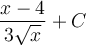 \displaystyle \frac{x-4}{3\sqrt{x}}+C