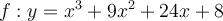 f:y=x^3+9x^2+24x+8