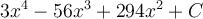 3x^4-56x^3+294x^2+C