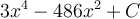 3x^4-486x^2+C