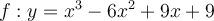 f:y=x^3-6x^2+9x+9