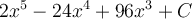2x^5-24x^4+96x^3+C
