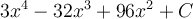 3x^4-32x^3+96x^2+C