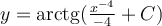 y=\mathrm{arctg} (\frac{x^{-4}}{-4}+C)