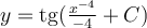 y=\mathrm{tg} (\frac{x^{-4}}{-4}+C)