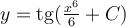 y=\mathrm{tg} (\frac{x^{6}}{6}+C)