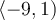 \langle-9, 1)