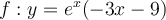 f:y=e^x(-3x-9)