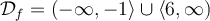\mathcal{D}_f=(-\infty,-1\rangle\cup\langle6,\infty)