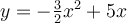 y=-\frac{3}{2}x^{2}+5x
