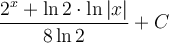 \displaystyle\frac{2^x+\ln2\cdot \ln |x|}{8\ln 2}+C