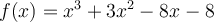 f(x)=x^3+3x^2-8x-8