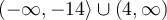 (-\infty,-14\rangle\cup(4, \infty)
