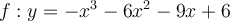 f:y=-x^3-6x^2-9x+6