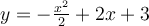 y=-\frac{x^{2}}{2}+2x+3