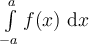\int_{-a}^a\limits f(x)\ \mathrm{d}x