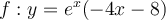 f:y=e^x(-4x-8)