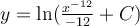 y=\ln (\frac{x^{-12}}{-12}+C)