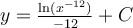y=\frac{\ln (x^{-12})}{-12}+C