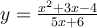 y= \frac{x^2+3x-4}{5x+6}