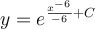 y=e^{\frac{x^{-6}}{-6}+C}