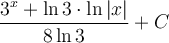 \displaystyle\frac{3^x+\ln3\cdot \ln |x|}{8\ln 3}+C