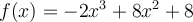 f(x)=-2x^3+8x^2+8