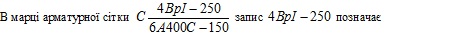 В марці арматурної сітки    запис    4Вр-І -250 позначає