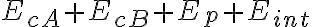 E_{cA} + E_{cB} + E_{p} + E_{int}