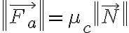 \left \| \vec{F_{a}} \right \|=\mu _{c}\left \| \vec{N} \right \|