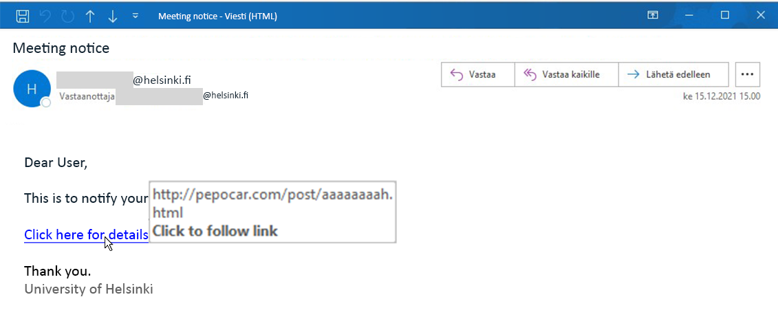 Message, subject Meeting notice, more information by clicking the link, URL: http://pepocar.com/post/aaaaaah.htm