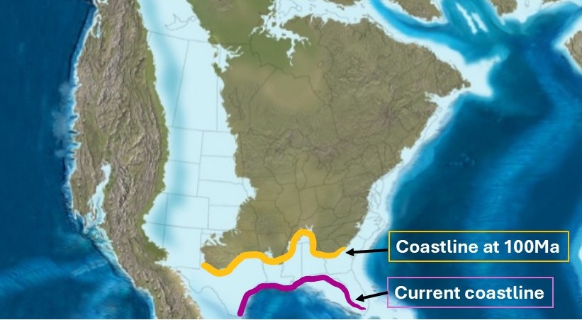 Map of ancient coastline