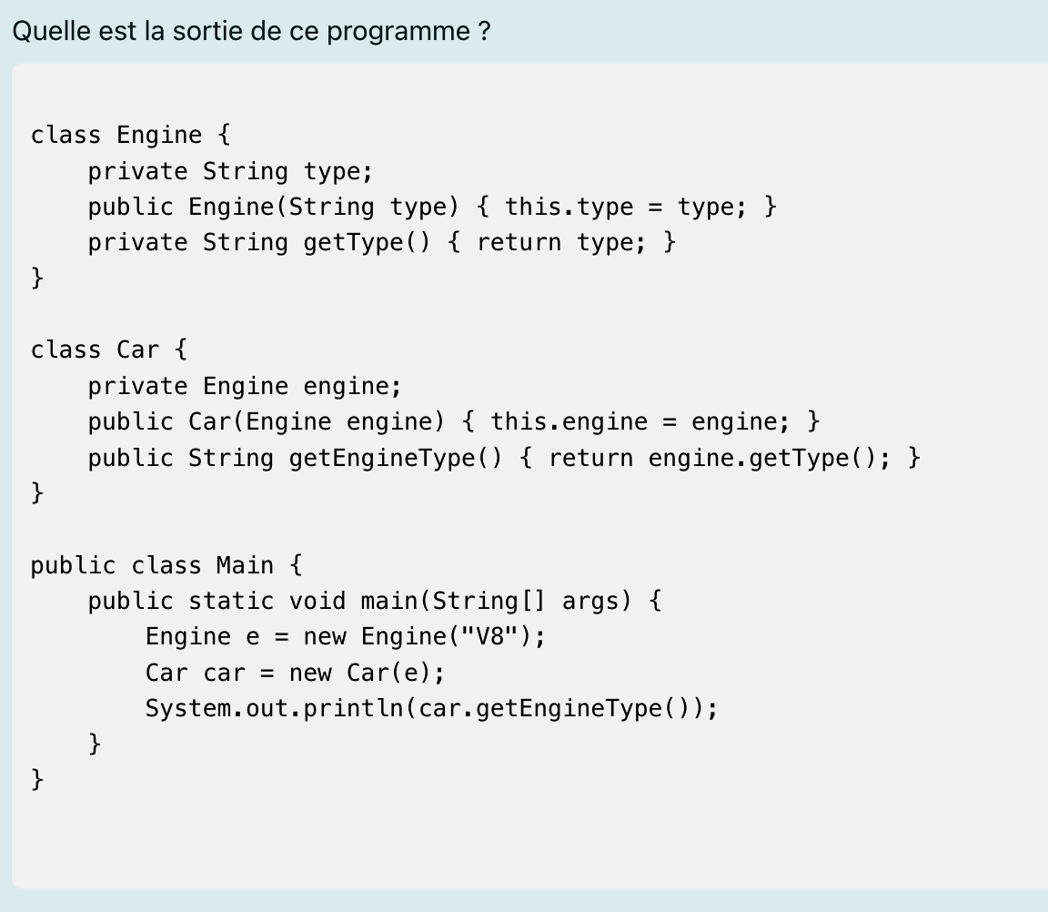 Quelle est la sortie de ce programme ?