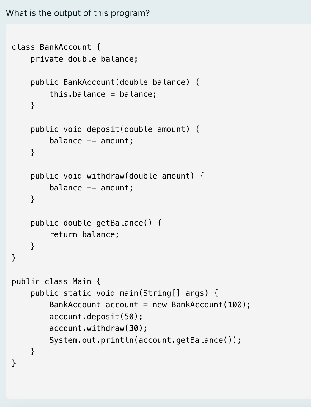What is the output of this program?

