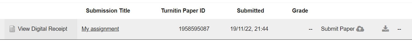View your assignment submission in Turnitin