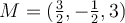 M=(\frac{3}{2},-\frac{1}{2}, 3)