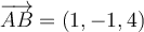\overrightarrow{AB}=(1,-1,4)