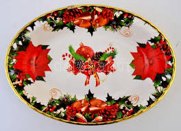 Karácsonyi mintás műanyag tál, 32x23x5 cm | Darabanth Auctions Co., Ltd.