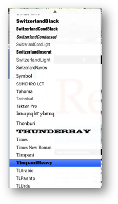 Selección de tipos de letra