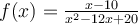  f(x) =  \frac{x - 10}{ x^{2} - 12x + 20}  