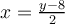 x = \frac{y-8}{2}