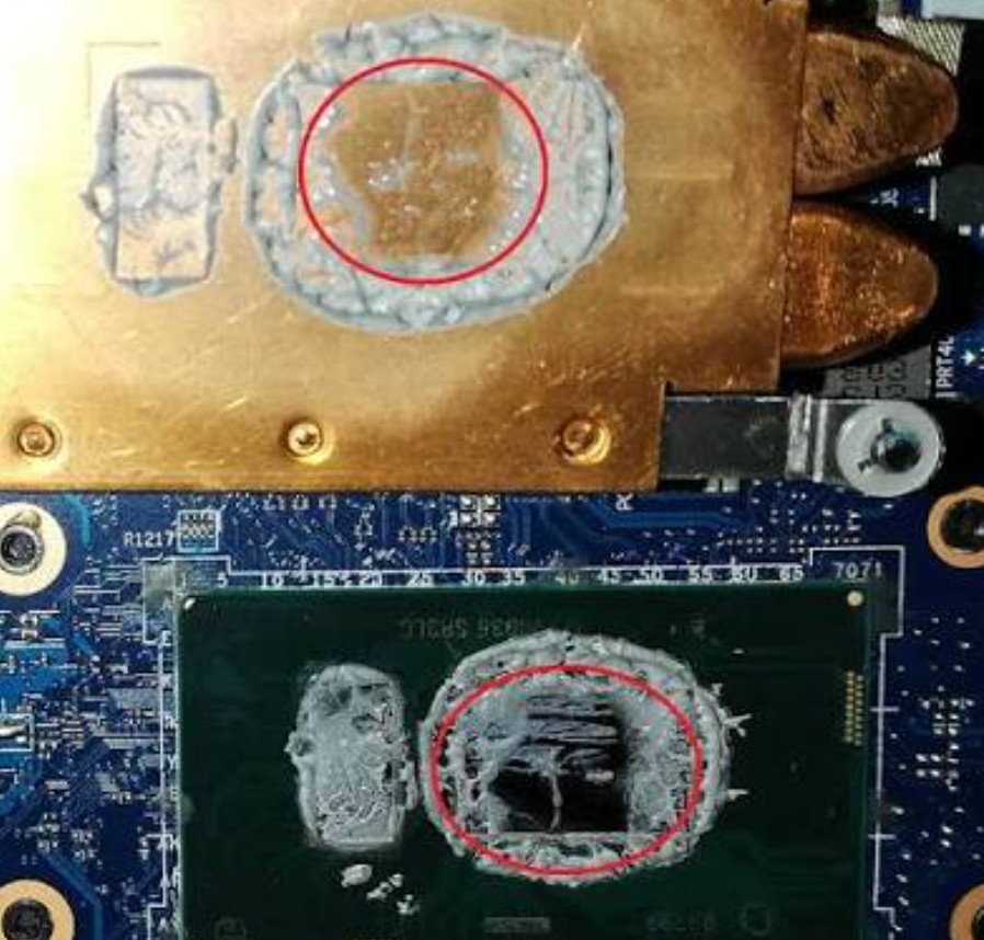 Laptop Dried Thermal Paste