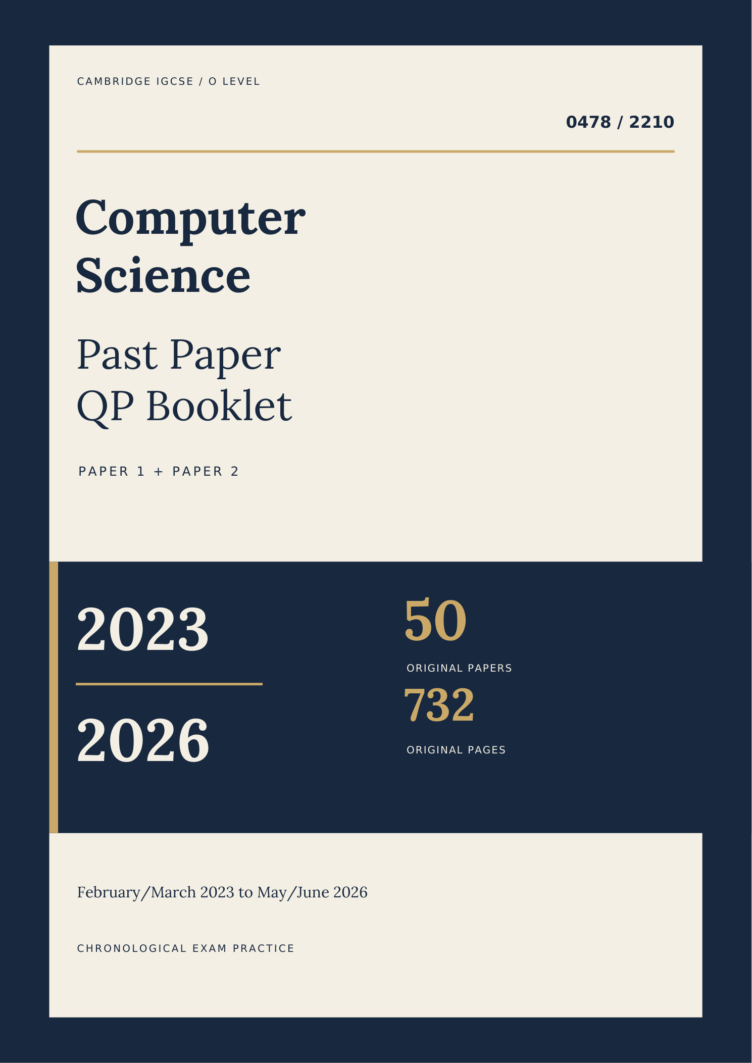 Cover of Past Paper QP Booklet