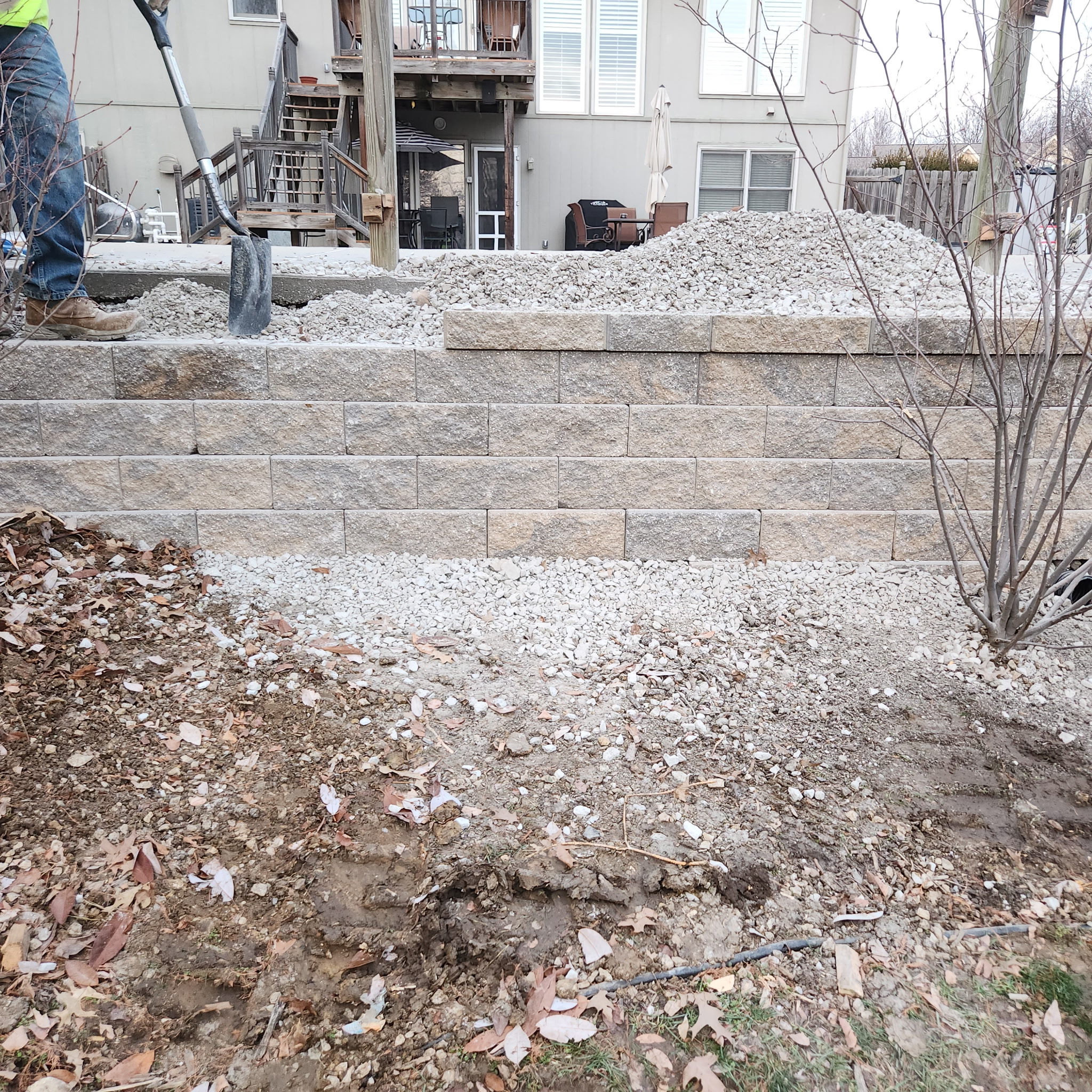 Backyard Overhaul & Retaining Wall Build in Kansas City — photo 2