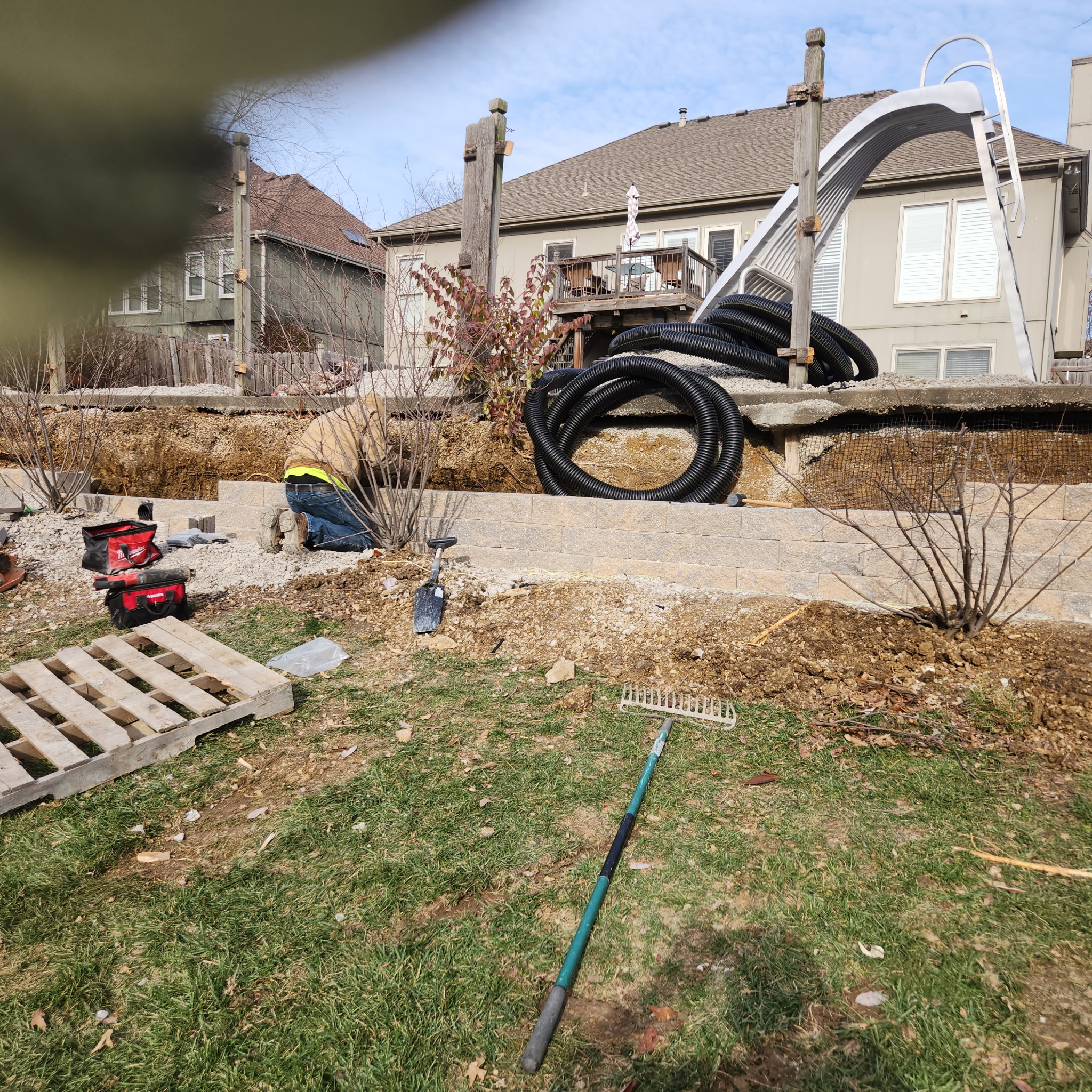 Backyard Overhaul & Retaining Wall Build in Kansas City — photo 4