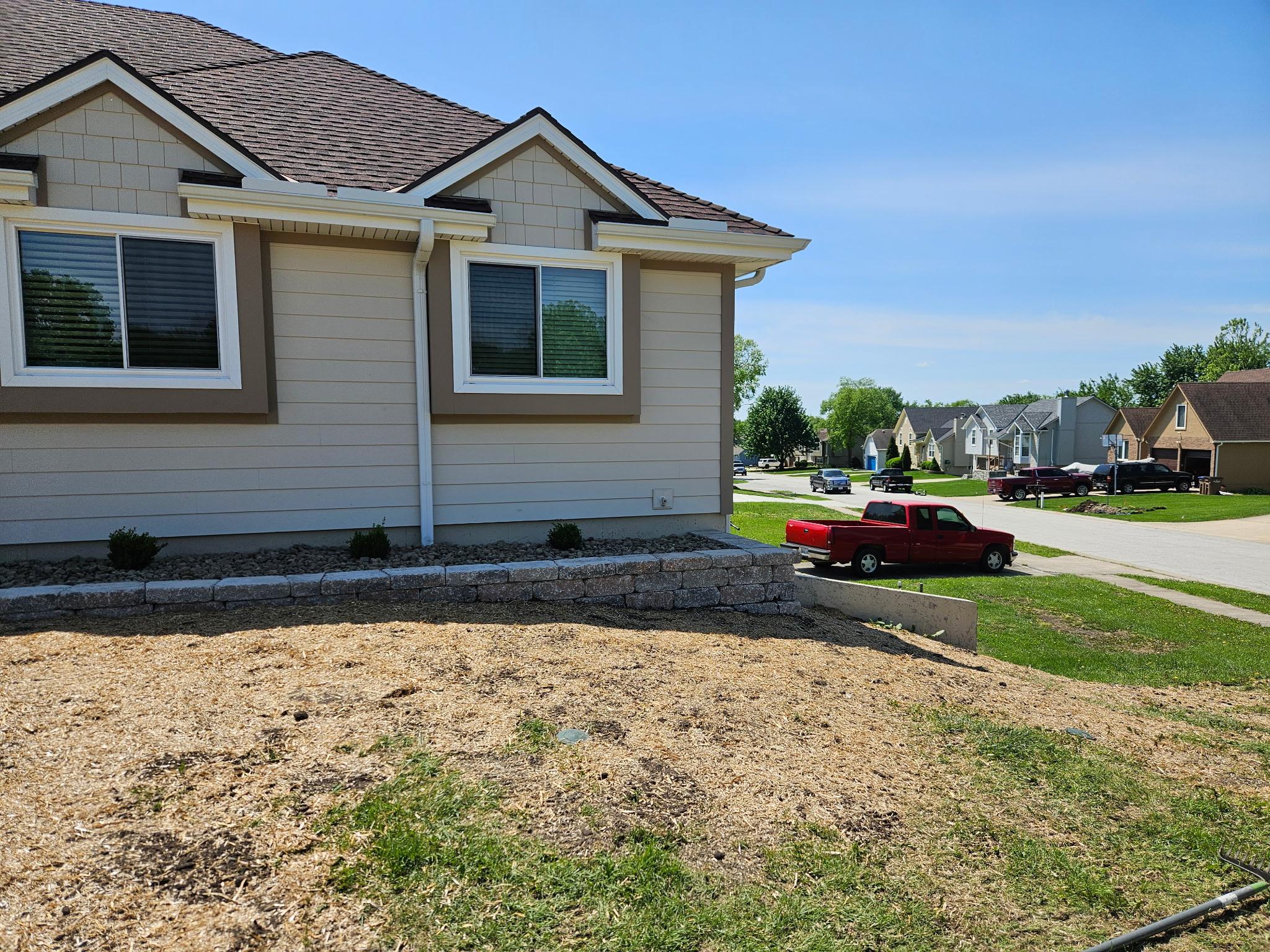 Front Yard Raised Garden Bed & Drainage in Raymore, MO