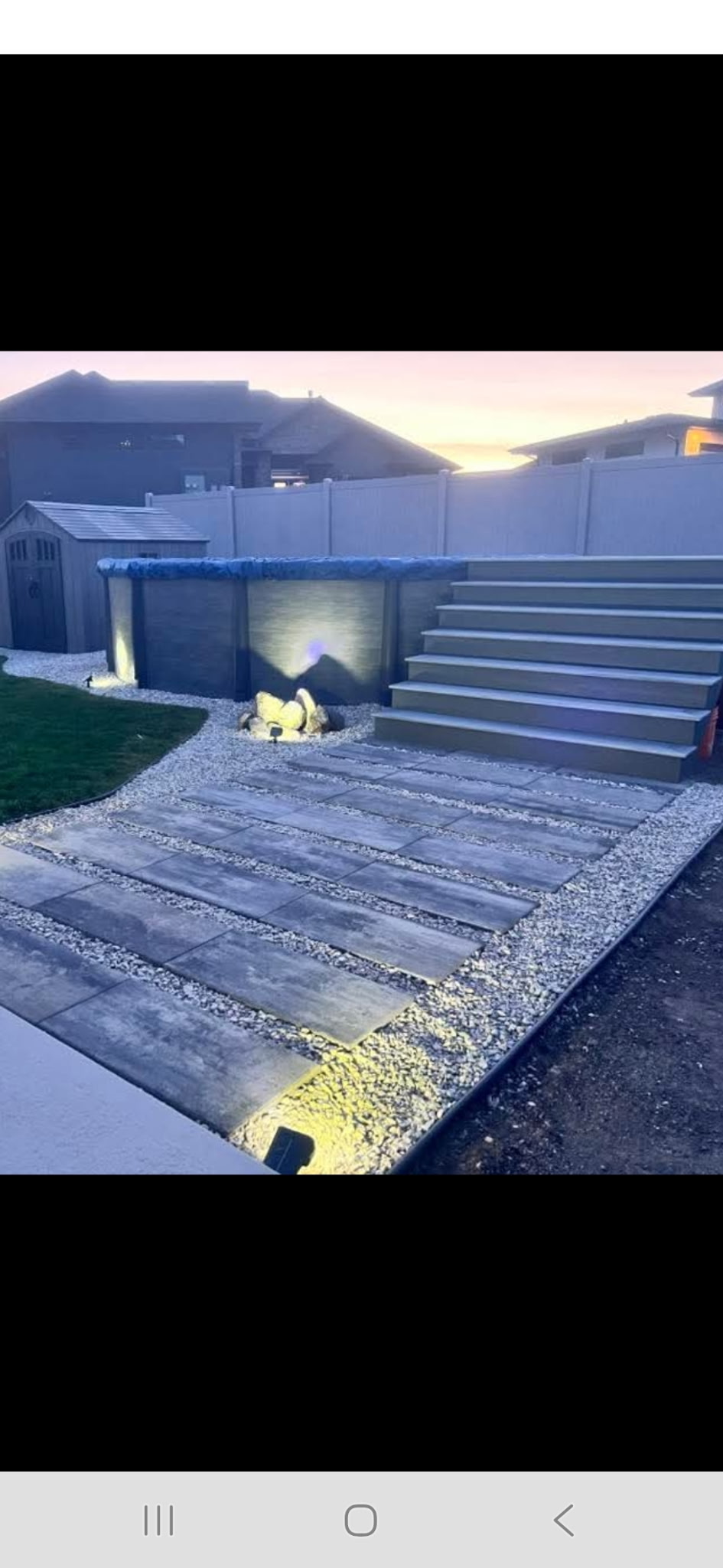 Overland Park Poolside Deck, Modern Walkway & Rock Garden