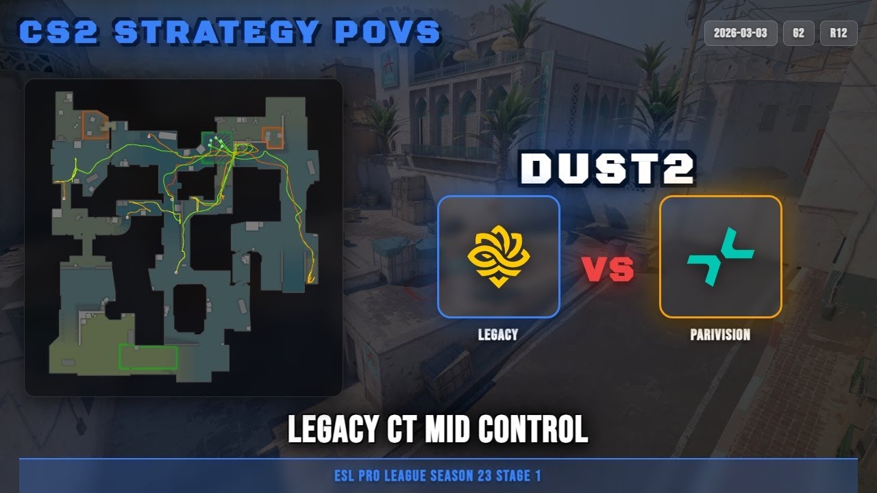 Legacy CT Mid Control vs PARIVISION - Dust2 - ESL Pro League Season 23 Stage 1