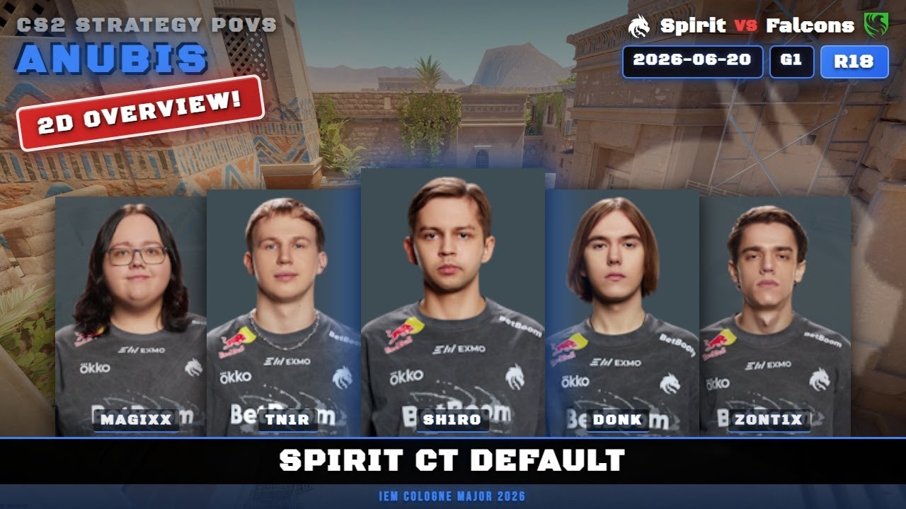 Spirit CT Default vs Falcons - Anubis - IEM Cologne Major 2026