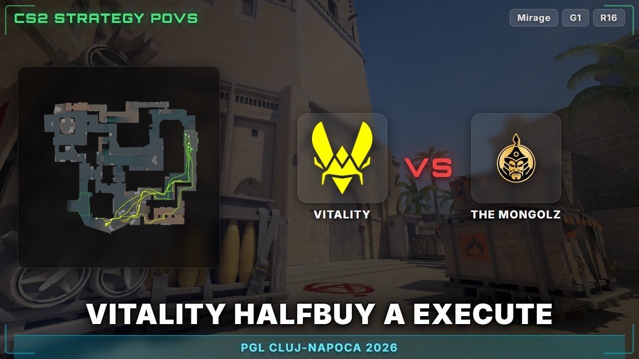 Vitality HalfBuy A Execute vs The MongolZ - Mirage - PGL Cluj-Napoca 2026